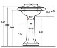 Пьедестал Globo Paestum PA005BI для раковины PA006BI схема 2