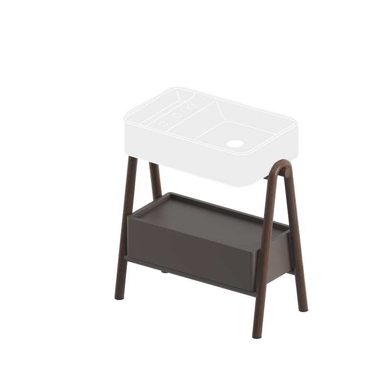 Консоль под раковину Artceram Brooklyn ACM043 из массива дерева со встроенным ящиком