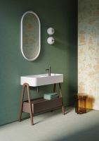 Консоль под раковину Artceram Brooklyn ACM044 из массива дерева со встроенным ящиком схема 2