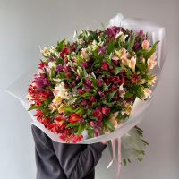 Букет из 101 Альстромерии (Яркий Микс)