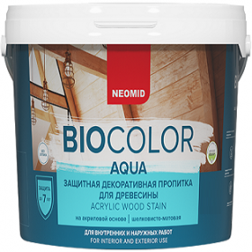 Пропитка для Древесины Neomid Biocolor Aqua 2.3л Кедр без Запаха, Деревозащитная для Внутренних и Наружных Работ / Неомид Био Колор Аква.