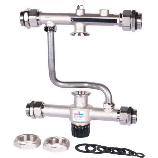 STOUT Насосно-смесительный узел с термостатическим клапаном 30-60°C, без насоса SDG-0120-007000