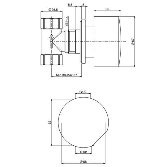 Cмеситель для душа, встраиваемый Fima carlo frattini So F3183N1 схема 2