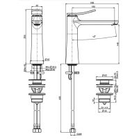 Смеситель для раковины Fima carlo frattini Flo F3801L излив 160мм схема 2