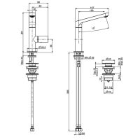 Однорычажный смеситель для раковины Fima carlo frattini Nomos go F4161 схема 2
