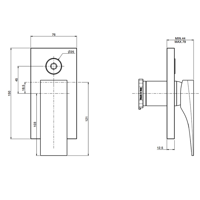 Fima carlo frattini Zeta смеситель для ванны/душа с переключателем F3969E2 ФОТО