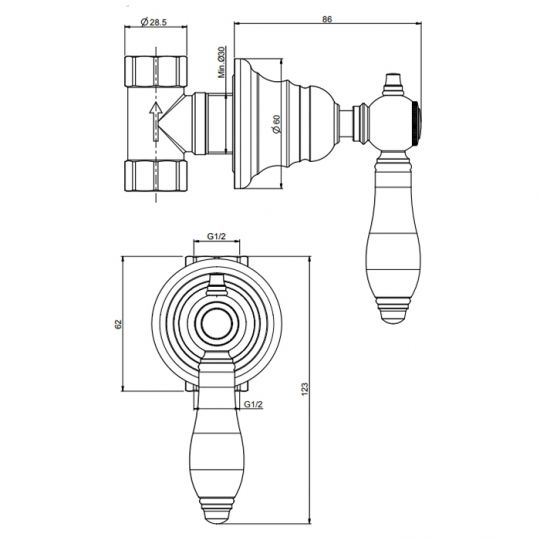Fima - carlo frattini Запорный вентиль 1/2 F5413/1 схема 2
