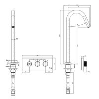 Смеситель для раковины настенный с изливом для столешницы Fima carlo frattini Switch ON F5951C схема 13