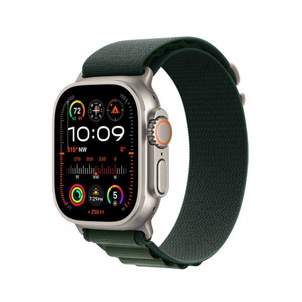Apple Watch Ultra 2 GPS, 49mm, Natural Titanium + ремешок Alpine Loop «Dark Green»