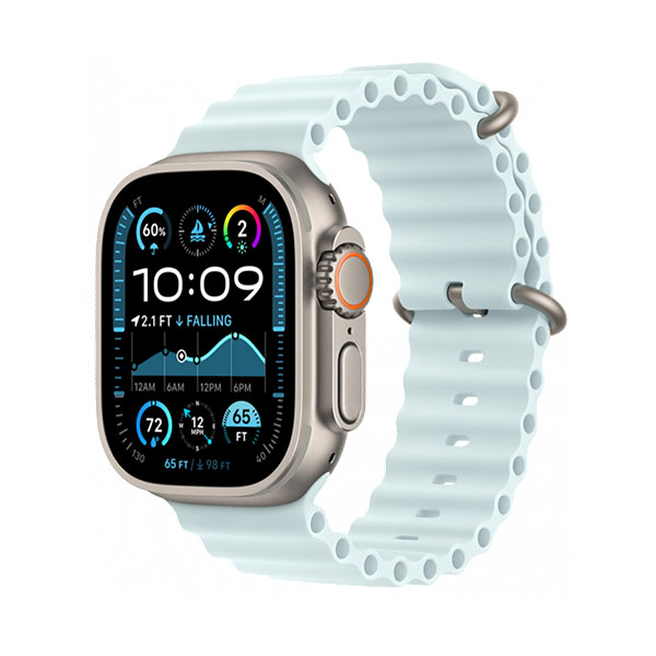 Apple Watch Ultra 2 GPS, 49mm, Natural Titanium + ремешок Ocean Band «Ice Blue»