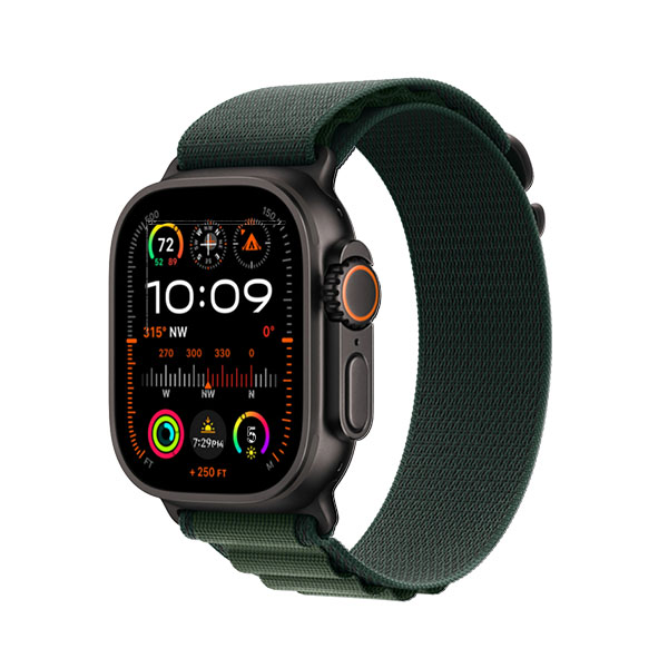 Apple Watch Ultra 2 GPS, 49mm, Black Titanium + ремешок Alpine Loop «Dark Green»