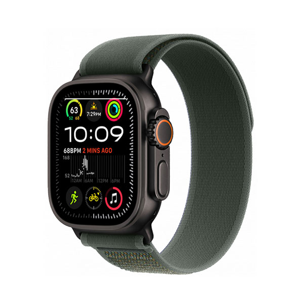 Apple Watch Ultra 2 GPS, 49mm, Black Titanium + ремешок Trail Loop «Green»