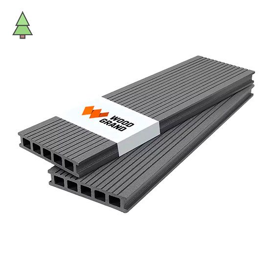 Террасная доска из МПК 150*28 мм WoodGrand цвет: Grigio