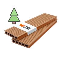 Террасная доска из МПК 150*28 мм WoodGrand цвет: Орех