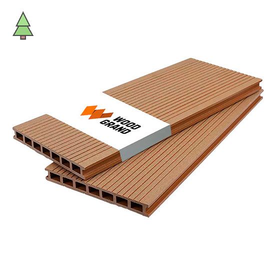 Террасная доска из МПК 200*24 мм WoodGrand цвет: Орех