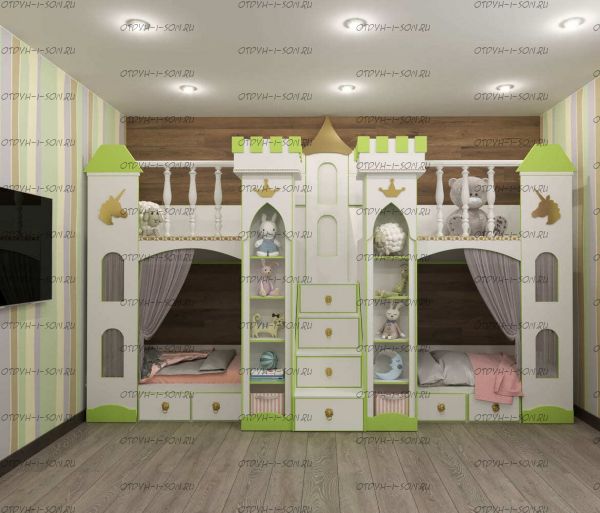 Кровать двухъярусная Замок №10 Wood