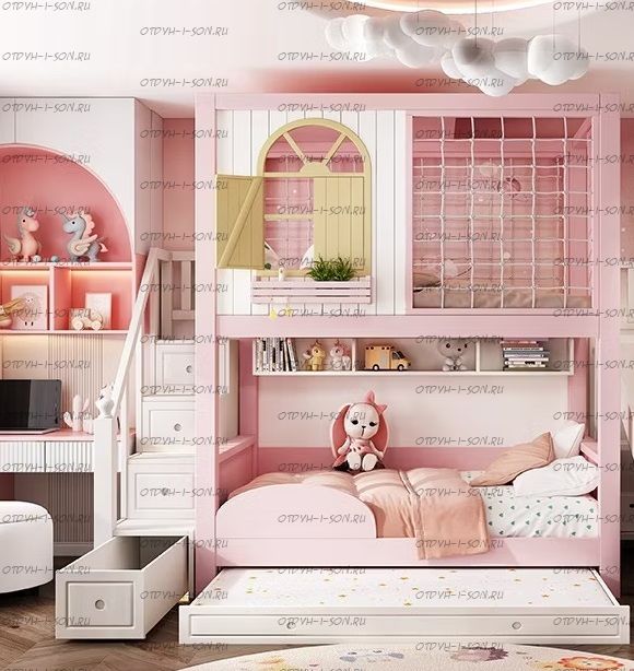 Кровать двухъярусная, Кровать-домик Sky №451