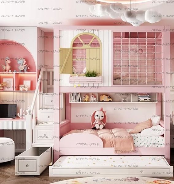 Кровать двухъярусная, Кровать-домик Sky №451