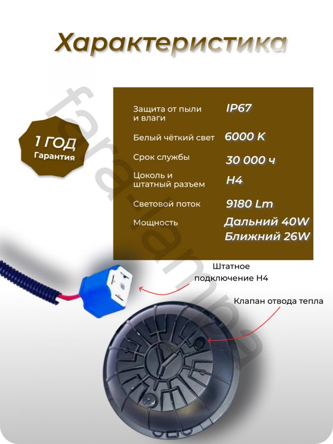 Светодиодные штатные фары 7 дюймов