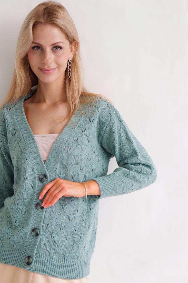 9961 Кардиган с ажуром