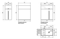 Раковина из мрамора с базой, напольная Antonio Lupi MySTREET FLOOR 54/72/90х40 слив в стену/пол схема 2