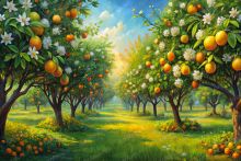 Фон стена "Orange-garden №1"