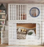 Кровать двухъярусная, Кровать-домик Sky