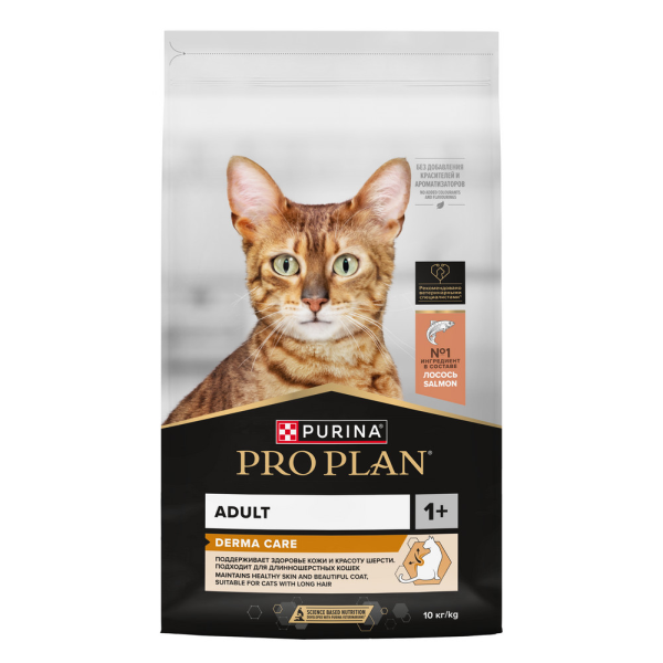 Сухой корм для кошек Pro Plan Derma Care для красоты шерсти и здоровья кожи с лососем