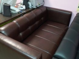 Диван Босс 155см коричневый глянец