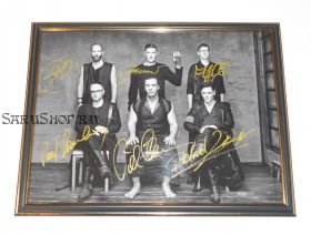 Автографы: Rammstein. Т.Линдеманн, Р.Круспе, П.Ландерс, о.Ридель, К.Шнайдер, К.Лоренц