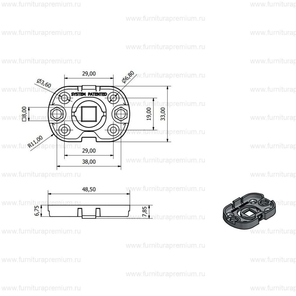 Дверная ручка System OV-Ellipse