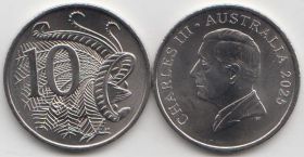 Австралия 10 центов 2025 год UNC
