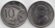 Австралия 10 центов 2025 год UNC