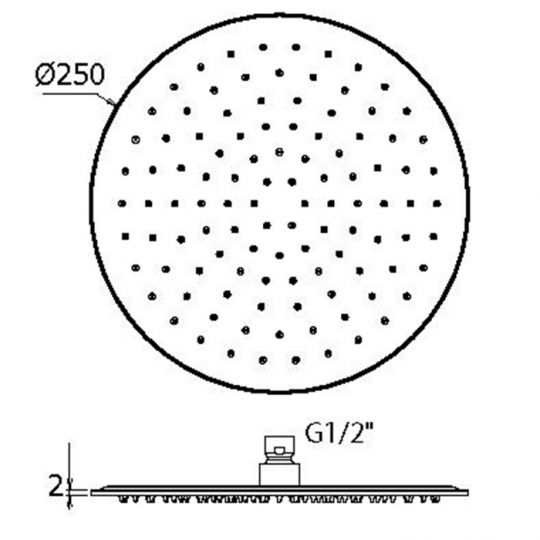 Верхний душ Plumberia Selection SAT3174 d.250 клапан безопасности поворотное крепление антикальций 2 мм схема 14