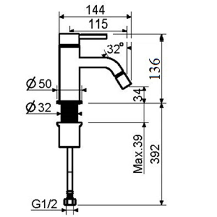 Смеситель для биде Plumberia Selection IXO XO0063 без донного клапана ФОТО