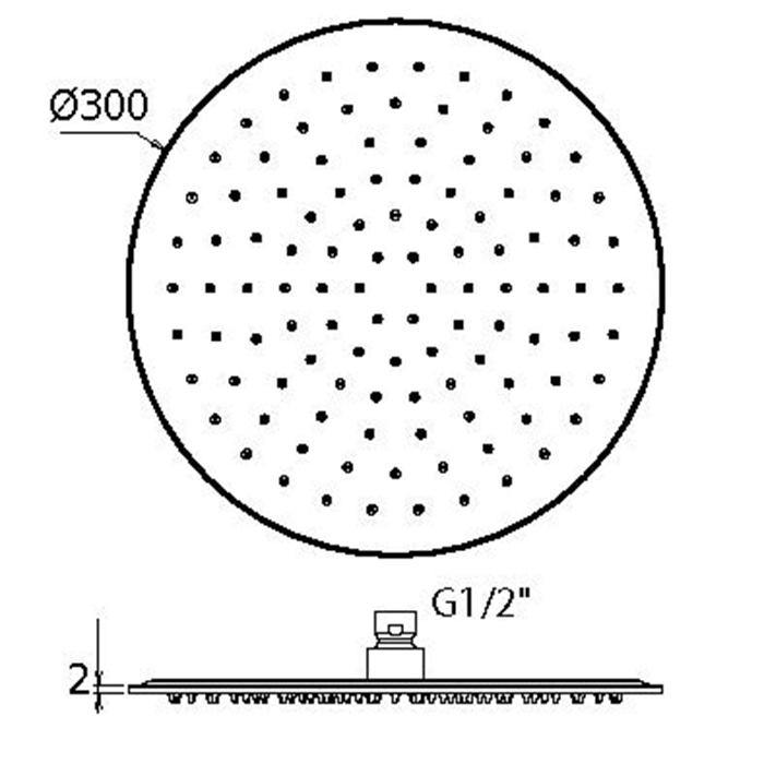 Верхний душ Plumberia Selection SAT3178CR d.300 поворотное крепление антикальций 2 мм ФОТО