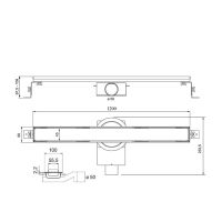 Душевой трап в пол Plumberia Selection PS LINEAR PSL120 6x120 схема 2