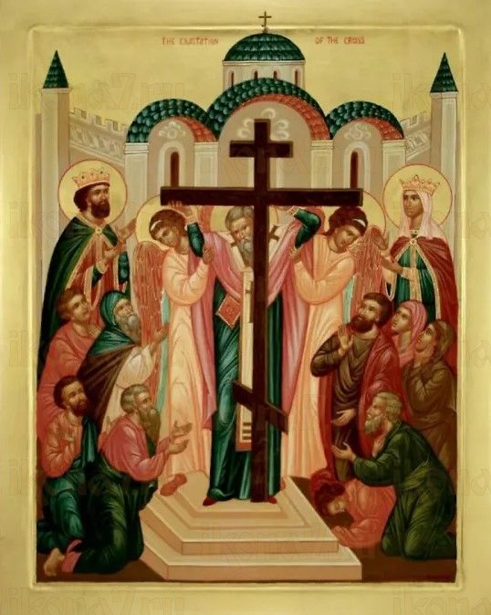 Воздвижение Креста Господня ( рукописная икона  вариант 2)