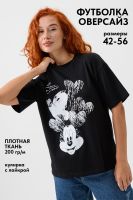 8506/1 Футболка женская оверсайз [черный+Микки Маус]
