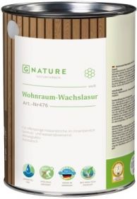 Воск-Лазурь для Внутренних Работ Gnature 475 Wohnraum-Wachslasur 0.375л Быстросохнущая для Стен и Потолков / Джинатур 476