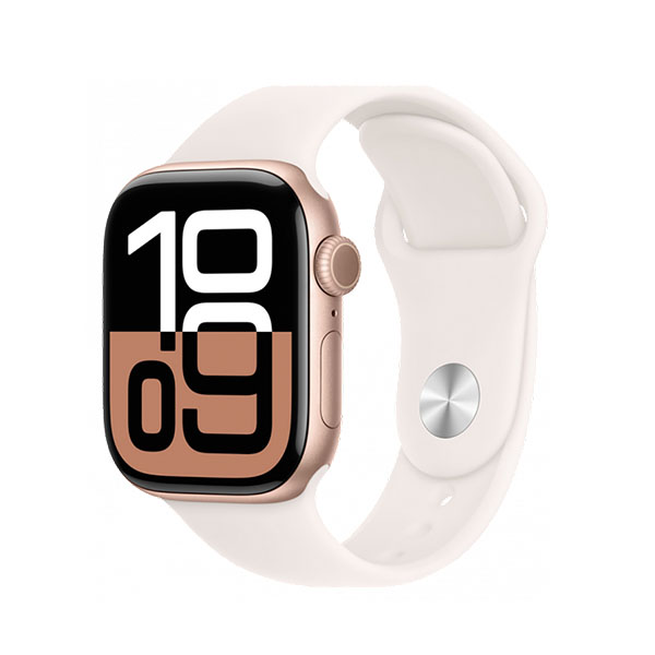 Apple Watch Series 10, 46mm, Rose Gold + ремешок Sport Band «Light Blush»