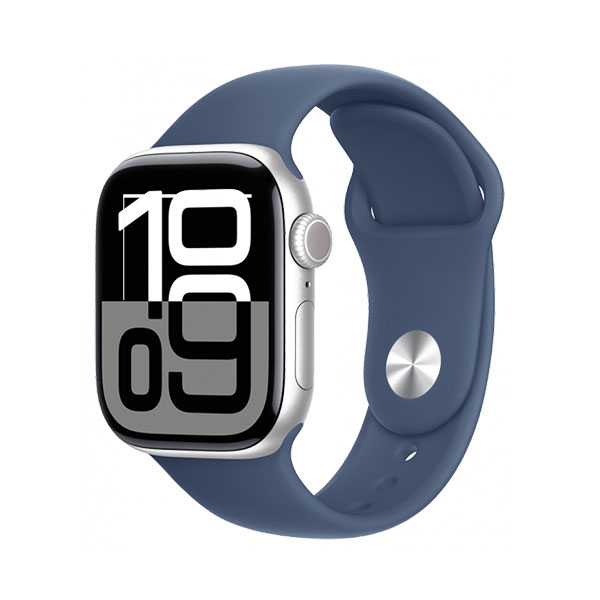 Apple Watch Series 10, 42mm, Silver + ремешок Sport Band «Denim»