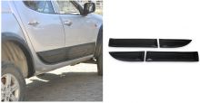 Молдинги 4х дверей нижние, Otopaf, черные на L200 Triton