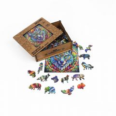 Деревянный пазл волк