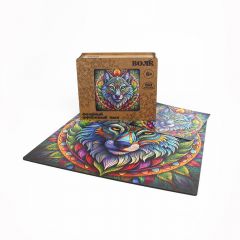 Деревянный пазл волк