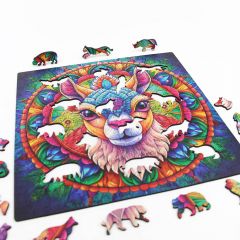 Деревянный пазл лама