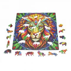 Деревянный пазл Лев