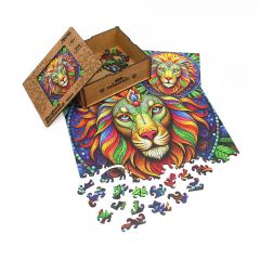 Деревянный пазл Лев