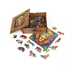 Деревянный пазл Лев