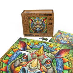 Деревянный пазл Носорог